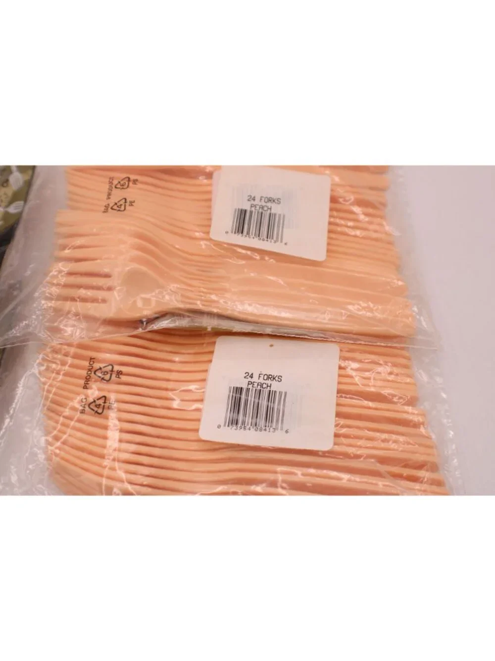 NEW 2pk Full-Size Plastic Forks Peach 24 Count Per Pack (48) Sovereign Deluxe